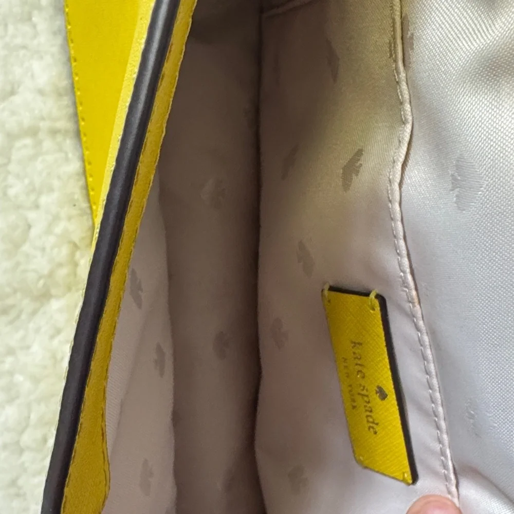 Kate Spade New York Yellow Saffiano Leather Chain‎ Crossbody Bag